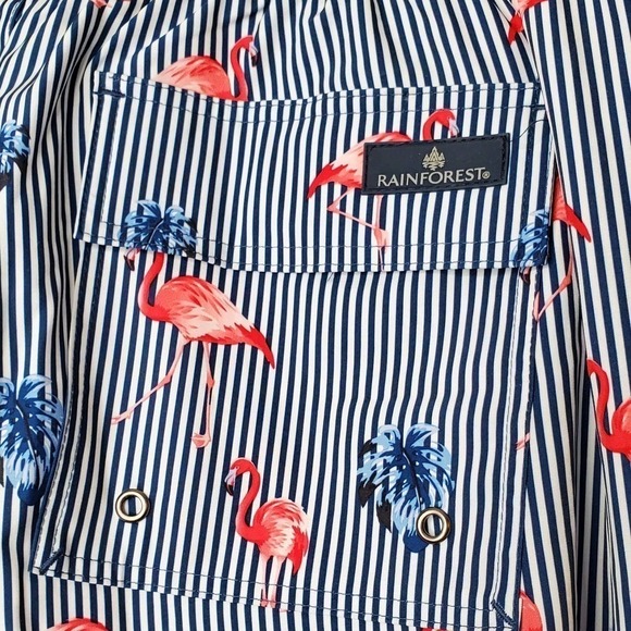Rainforest flamingo swim trunks men's size M fun swim shorts pockets - Picture 7 of 10